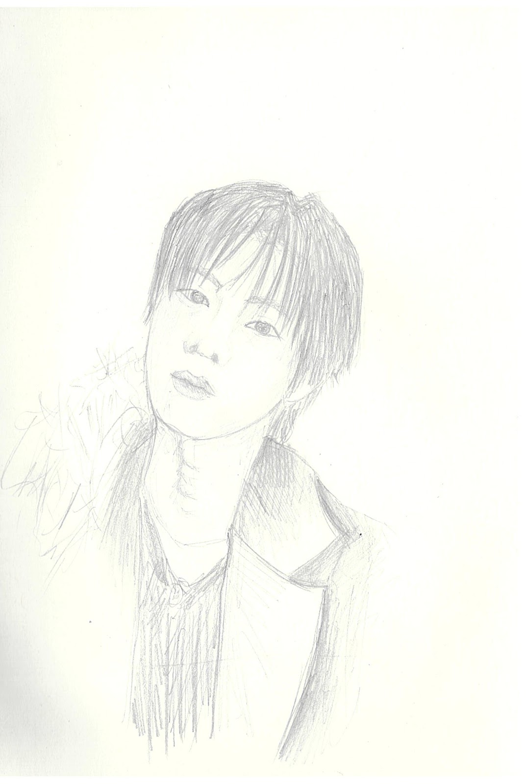 Pencil portrait of Jin from BTS