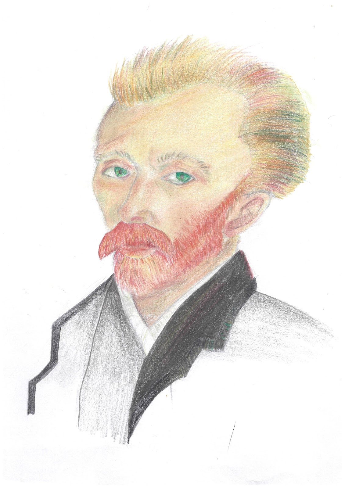 Coloured-pencil portrait of Vincent van Gogh
